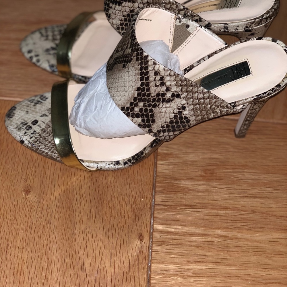 Inc Python Heel Mules - image 2